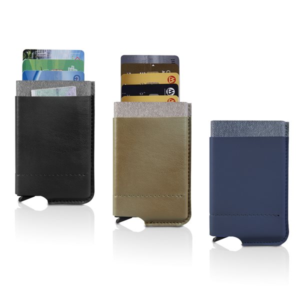 פיננס - שולף כרטיסים ממתכת וכיסוי דמוי עור