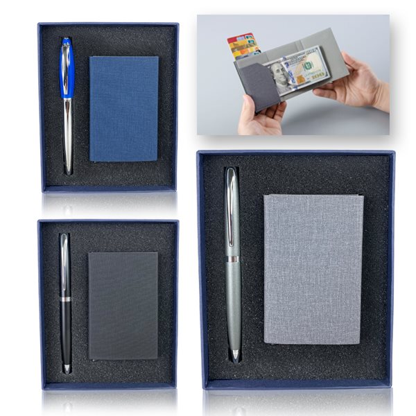 סט לימיט - ארנק שולף כרטיסים ועט מתכתי מהודר