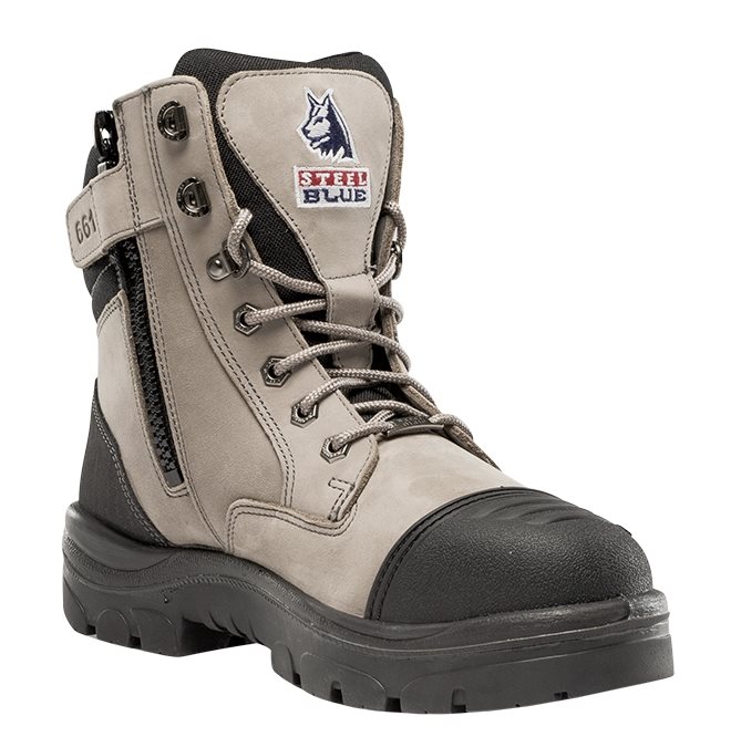 SOUTHERN CROSS ZIP מגף עם שרוך ורוכסן גבוה- STEEL BLUE
