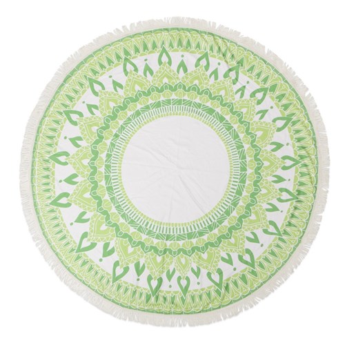 מנדלה - מגבת חוף עגולה עם פרנזים
