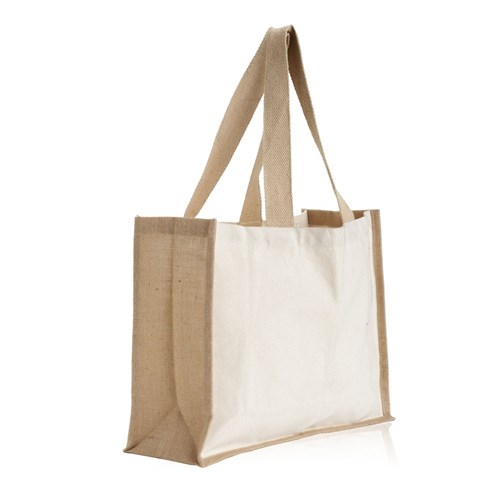 אמברי - תיק כותנה בשילוב יוטה