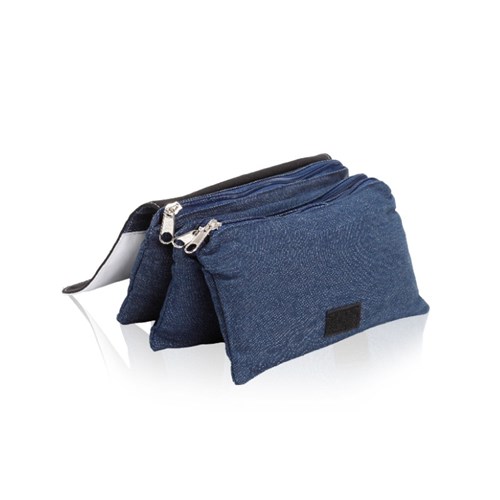 טוש - קלמר מעוצב 3 תאים עשוי בד ג'ינס