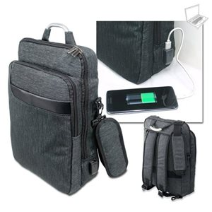 אקטיב צ'ארג - תיק צד וגב ללפ טופ שקע USB