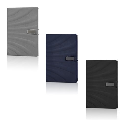 דיטייל - מחברת A5 מאריג לייקרה וסגר מתכת