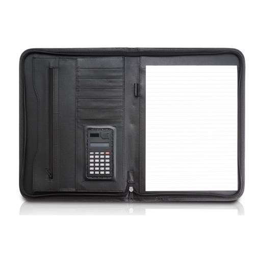 ייל - מכתבייה דמוי עור עם מחשבון וסגירת רוכסן גודל A4