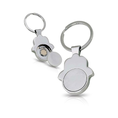 סופר חמסה - מחזיק מפתחות בצורת חמסה עם מטבע נשלף במארז מתנה