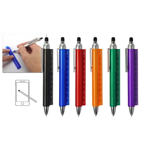 פדאנט - עט סרגל שקוף נשלף עם כרית מגע