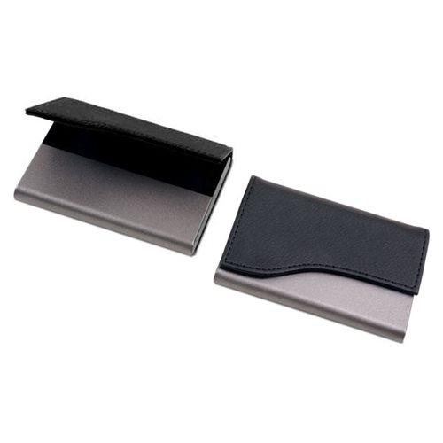 קומפני - קופסת כרטיסי ביקור דמוי עור ומתכת