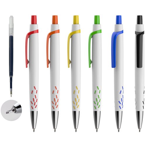 גראס לבן - עט חוד מחט עם גריפ גומי מעוצב