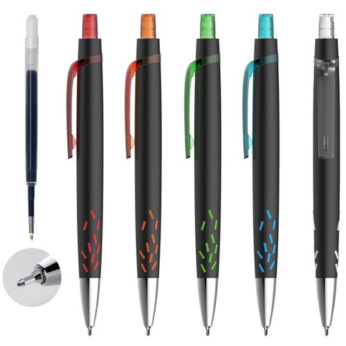 גראס שחור - עט חוד מחט עם גריפ גומי מעוצב