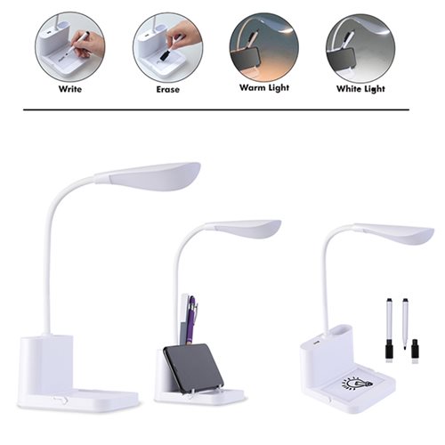 סימפלקס - מנורת שולחן עם לוח מחיק ומעמד לנייד