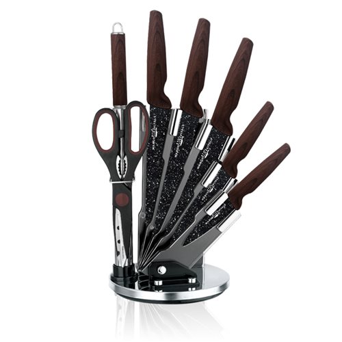 פארמה - סט 8 סכינים מפואר במעמד אקריל שקוף