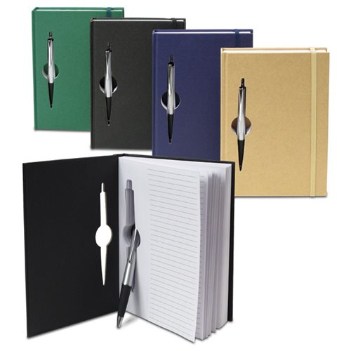 סליק - בלוק נייר כריכה קשה עם עט משוקע בנייר