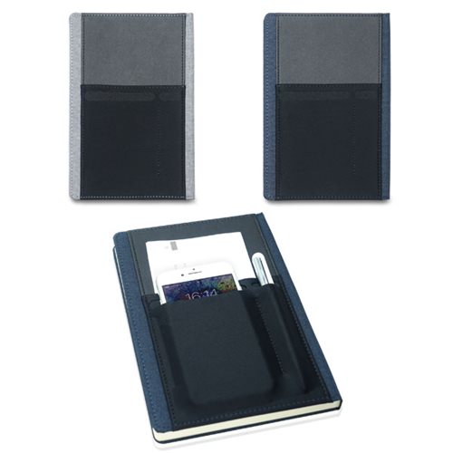 פיקסל - מחברת A-5 מבד עם תאים לאכסון בחזית