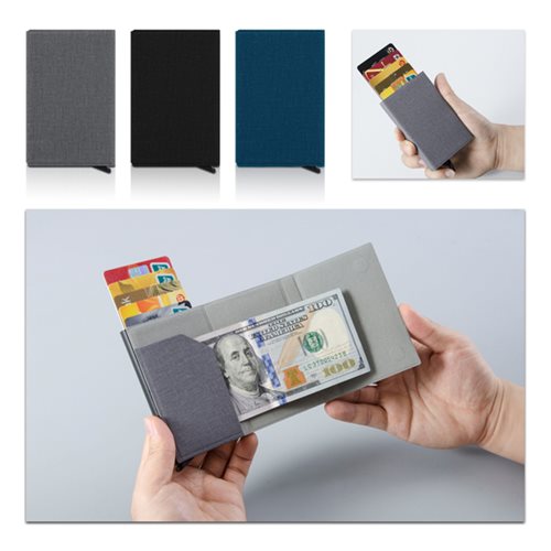 לימיט - ארנק ושולף כרטיסים ממתכת ודמוי עור