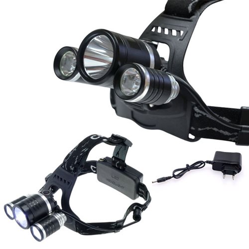 פרו - פנס ראש CREE תלת ראשי מקצועי נטען